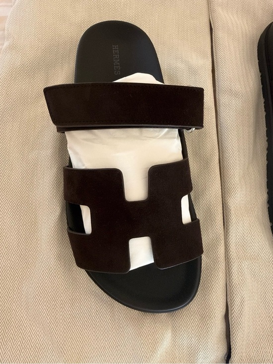 Oran sandal - Brown | Hermès USA Hermes La Maison Brown Suede Oran-Style Women’s Slide Sandal